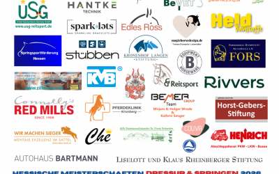 Gemeinsam für den hessischen Pferdesport: Sponsoren und Unterstützer der Hessischen Meisterschaften Dressur und Springen 2026